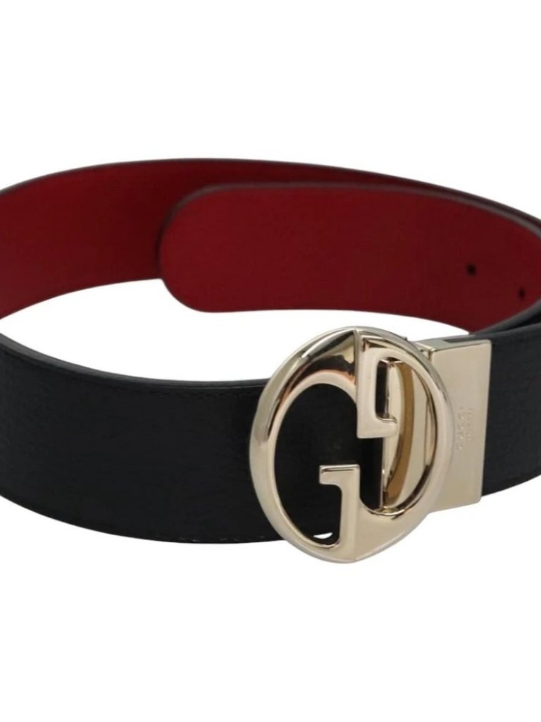 Gucci Belt Leather Outlet 31.9"" Black 70 28 525040 Auth Am7750v
